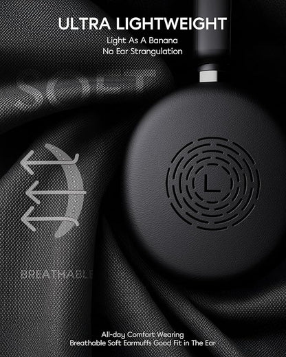 Bluetooth Headphones Wireless Headset with Mic for Work-V5.3 Computer Headsets with Noise Reduction Microphone, 2.4Ghz USB Dongle & Mute Button for PC, Laptop, Office, Home