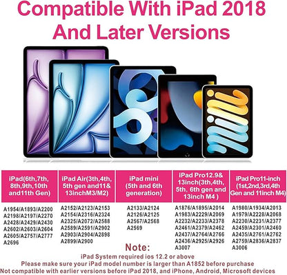 Stylus Pen for iPad 2018-2025 with Palm Rejection, Apple Pencil for Pad11th/10th/9th/8th/7th/6th Gen, iPad Pro 11/12.9 inch, New iPad Air 2025 11&13-inch(M3/2) /5th/4th/3th Gen, iPad mini 6th/5th