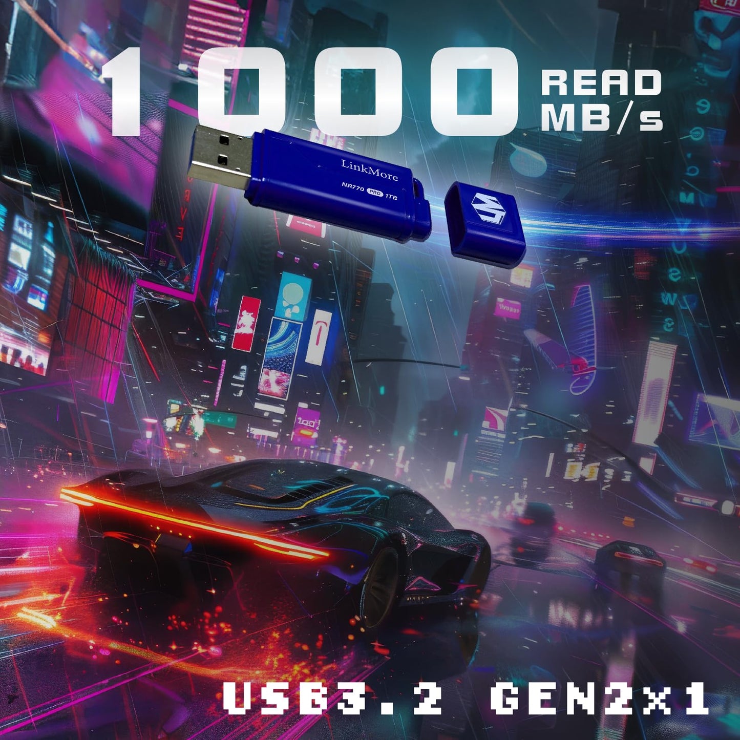 LinkMore NR770 1TB USB Drive, 1000MB/s Read, 800MB/s Write, USB 3.2
