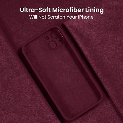 FireNova Designed for iPhone 15 Case, Silicone Upgraded [Camera Protection] Phone Case with [2 Screen Protectors], Soft Anti-Scratch Microfiber Lining Inside, 6.1 inch, Plum