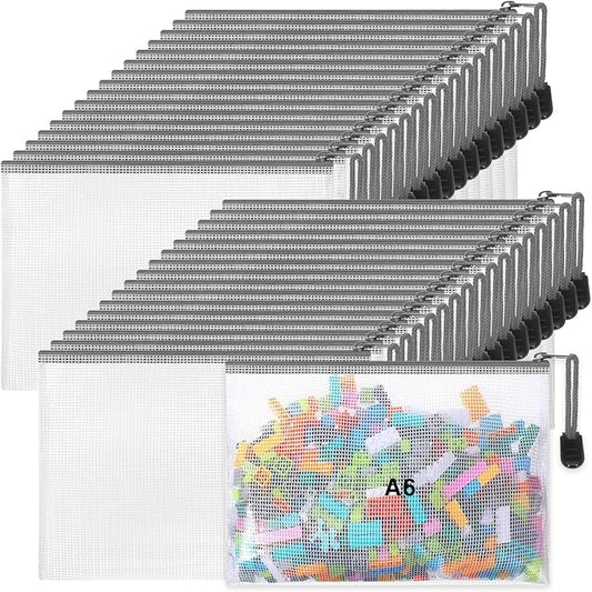 Jetec 32 Pcs Mesh Zipper Bags Bikini Organizer,Grey,7.5 x 5 Inch