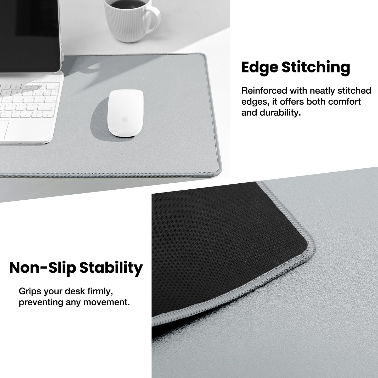 ALOANES Non-Slip Extended Mouse Pad Office&Home Desk Mat Stitched Edge