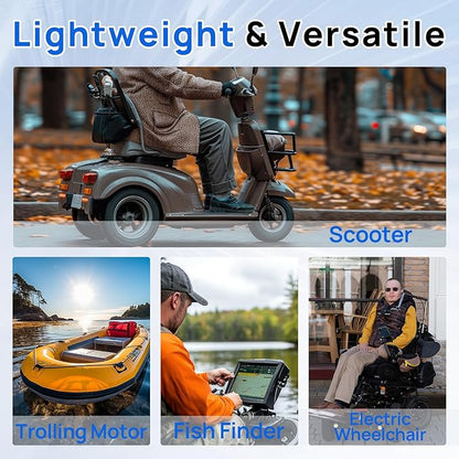 DC HOUSE 2 Pack 12V 30Ah LiFePO4 Lithium Battery, Low Temp Cut-Off, 4000+ Deep Cycle Rechargeable Battery, Perfect for Scooter Pride Mobility Jazzy Select Electric Wheelchair, Trolling Motor