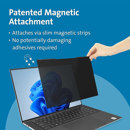 Kensington MagPro™ Magnetic Laptop Privacy Screen 15.6 inch, Removable 16:10 Laptop Privacy Filter Shield, Anti-Glare, Blue Ray Reduction, Compatible with HP/Dell/Acer/Asus/Lenovo (K55255WW)