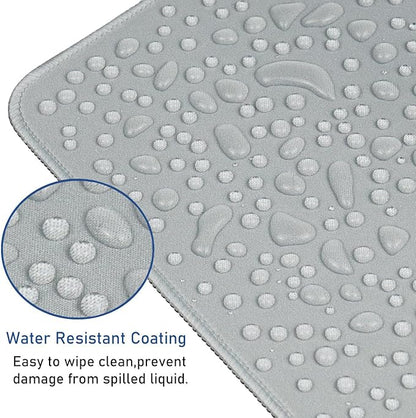 Large Gaming Mouse Pad with Stitched Edges, Durable Non-Slip Natural Rubber Base, Waterproof Computer Keyboard Pad Mat for Esports Pros/Gamer/Desktop/Office/Home - Grey