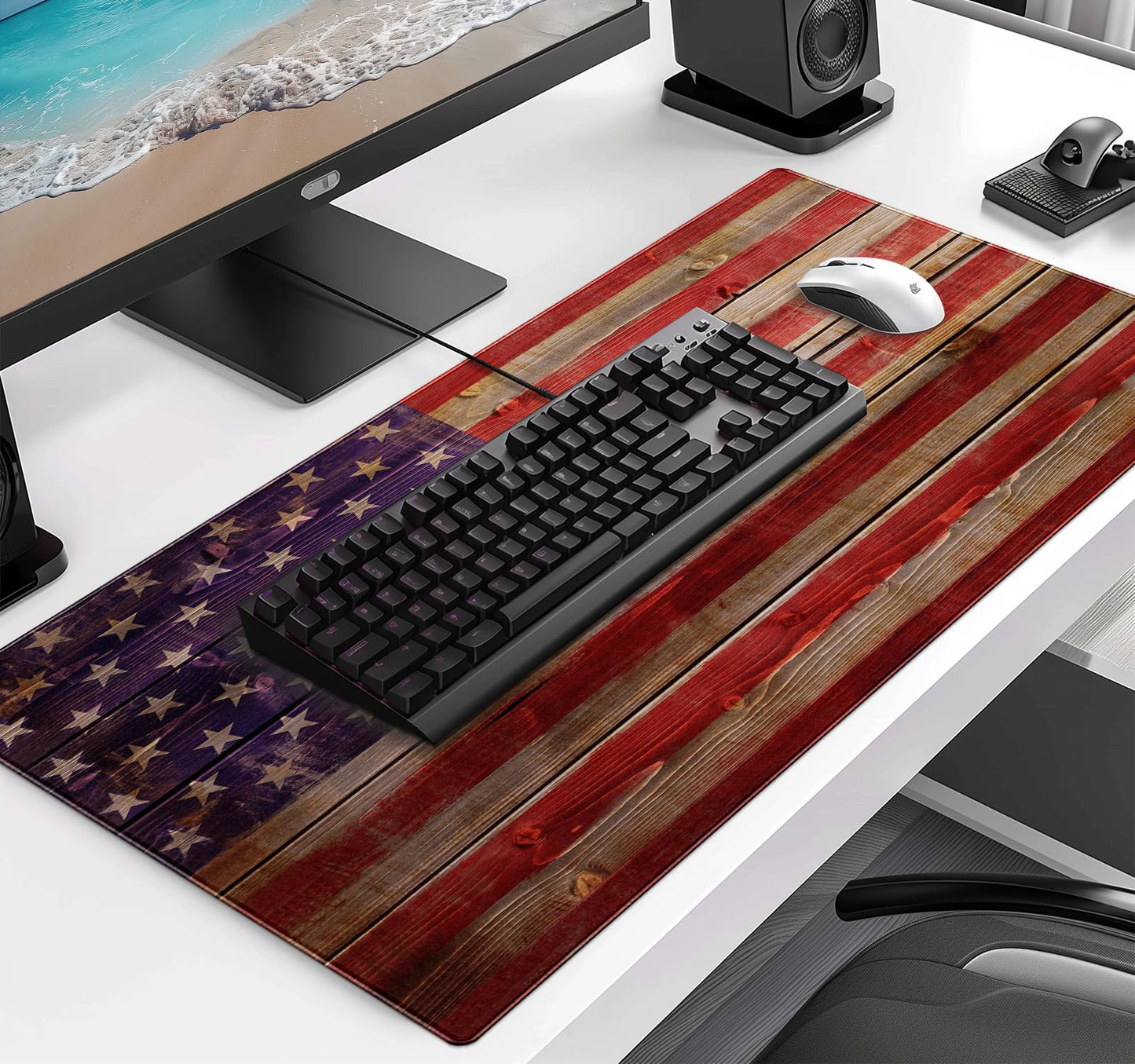 American Flag Gaming Mouse Pad, Suitable for Office and Study Keyboard Pads