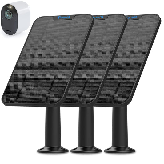 4W Solar Panel Charging Charger Compatible with Arlo Pro 3/Pro 4/Pro 5S 2K/Ultra/Ultra 2 /Go 2 only, 13.1ft Waterproof Charging Cable, IP65 Weatherproof Secure Wall Mount (3-Pack)
