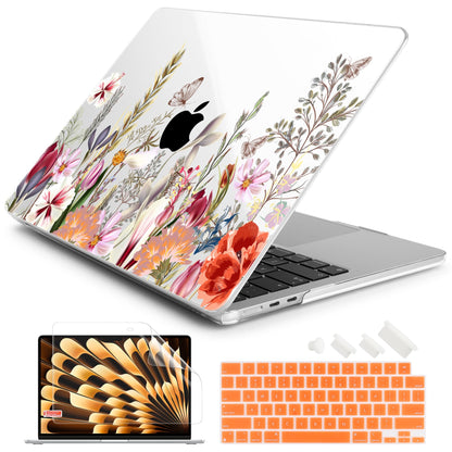 Batianda Case for MacBook Air 15" with M5 M4 M3 M2 Chip, Botanical Meadow