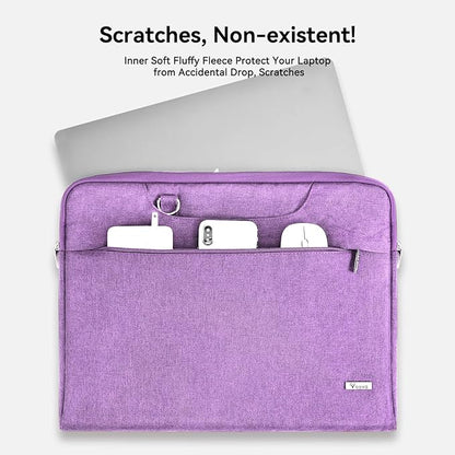 Voova Laptop Bag 17 17.3 Inch Water-resistant Laptop Sleeve Case with Shoulder Straps & Handle, Computer Case Cover Slim Briefcase Compatible with 17-18” Hp Dell Asus Acer, Lavender