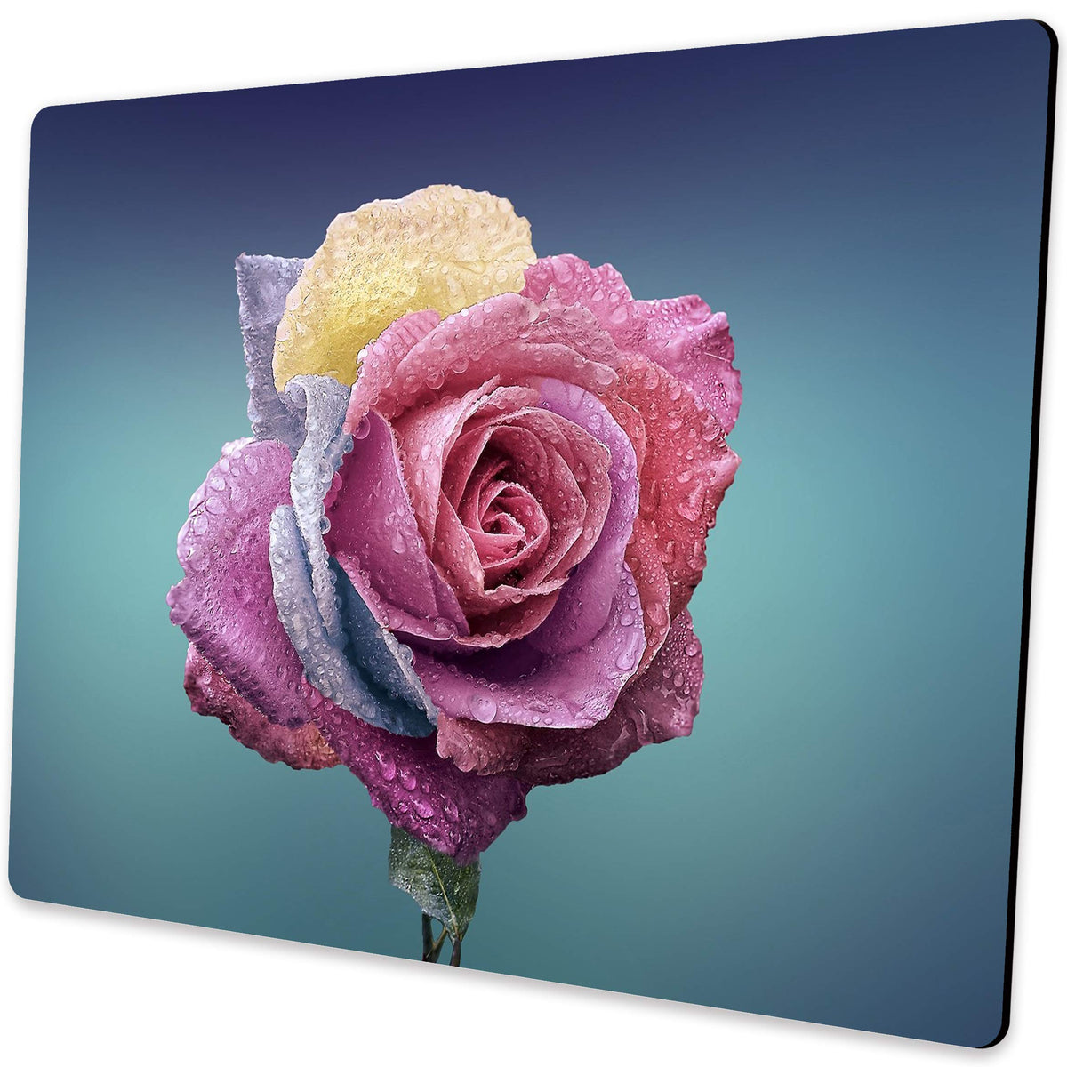 SHALYSONG Watercolor Flower Mouse Pad, 9.5"x7.9" Non-Slip Laptop Mousepad