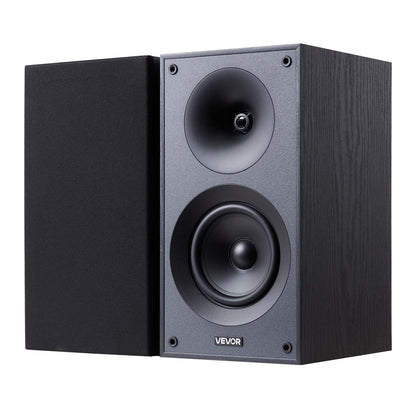 VEVOR Passive Bookshelf Speaker, 300W, Book Shelf Stereo Speakers with 5.25-Inch Woofer and 1-Inch Tweeter, Detachable Grille, 65Hz-20KHz Frequency Response, Wooden Enclosure,for Home Theater (1 Pair)