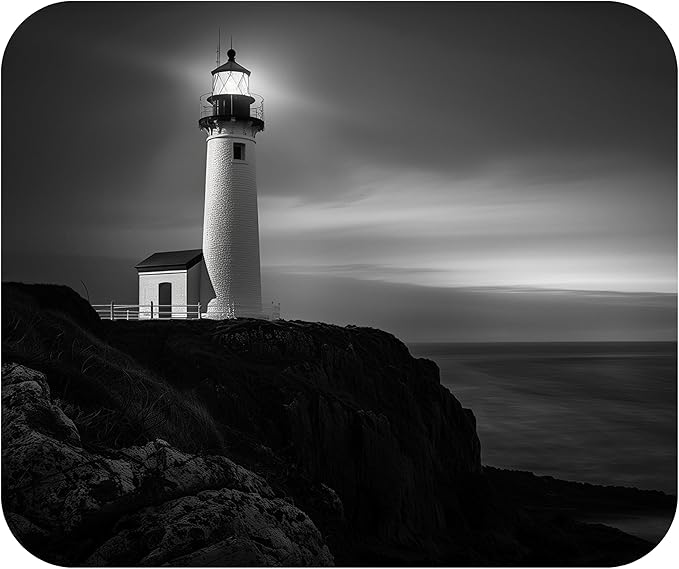 Coastal Shoreline Waves Sandy Beach Theme Mouse Pad Mat Mousepad for Desk Computer Laptop PC Gaming Home or Office Gift (Lighthouse MP04)