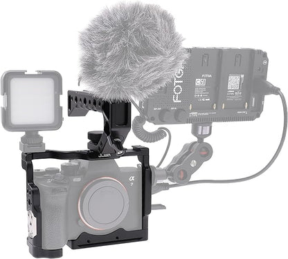 A7 IV Cage Support, Hersmay Camera Cage with Top Handle for Sony A7 IV / A7S III Full Frame mirrorless Camera