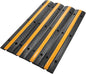 Reliancer 4 Pack 1-Channel Rubber Cable Protector Ramp Traffic Speed Bump 18000lbs Capacity Heavy Duty Cable Protective Cover Ramp Driveway Hose Cord Track Protector Wires Concealer for Garage Parking
