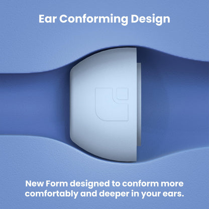 Foam Masters Ultra-Premium Memory Foam Ear Tips for AirPods Pro 1st & 2nd Gen | 3 Pairs | New Ver. | Secure Fit | Super Comfort | Better Noise Cancel | Replacement Buds (Assorted S/M/L, Light Blue)