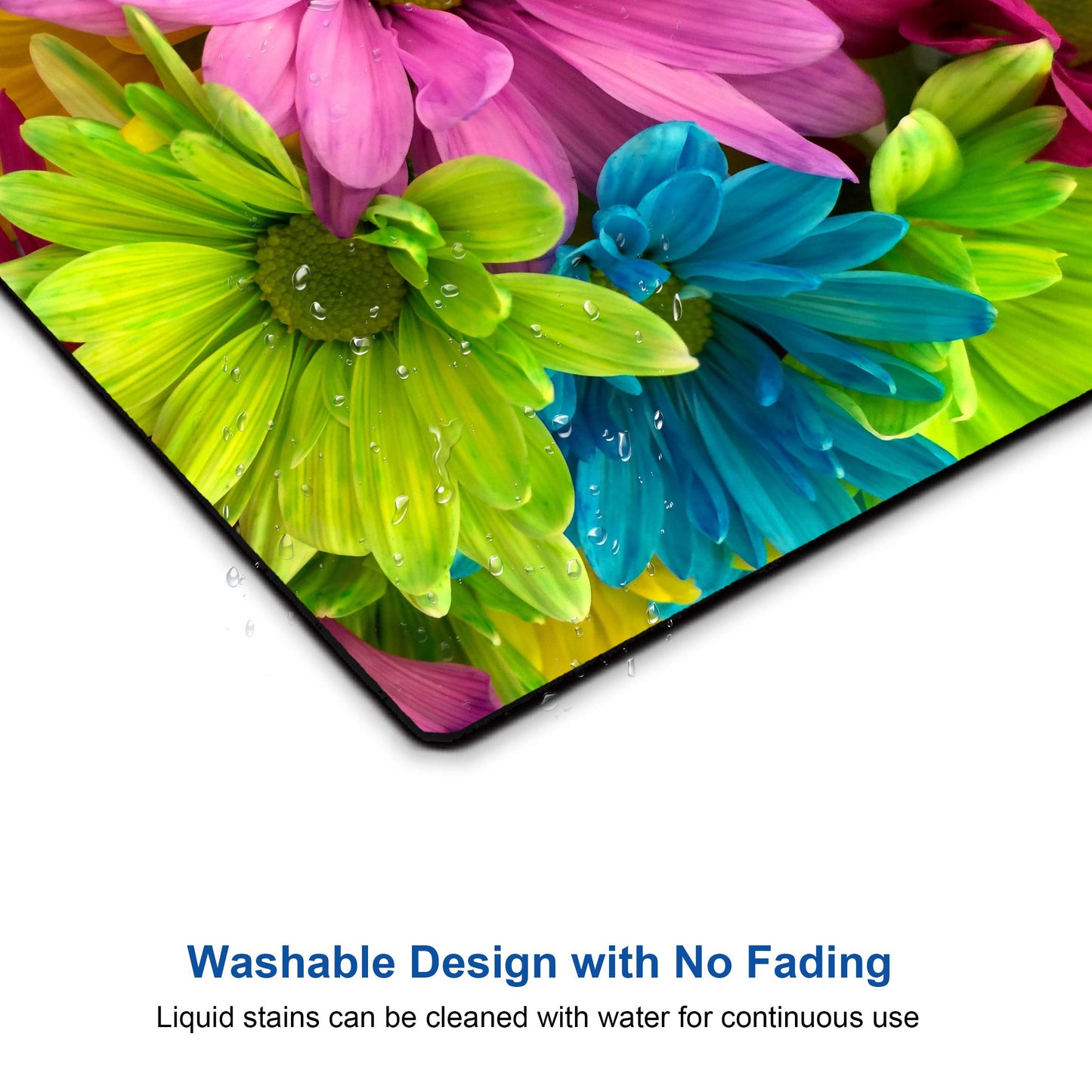 SHALYSONG Watercolor Flower Mouse Pad, 9.5"x7.9" Non-Slip Laptop Mousepad