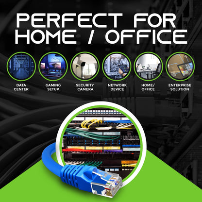 GearIT 24-Pack, Cat5e Ethernet Patch Cable 5 Feet - Snagless RJ45 Computer LAN Network Cord, Blue - Compatible with 24 48 Port Switch POE Rackmount 24port Gigabit