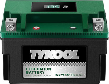 YTX7A-BS,180 CCA, Lithium LiFePO4 Motorcycle Battery,2X Cranking Amps,5X Longer Life, Compatible for Motorcycle,Scooter,Moped, ATV,4 Wheeler, Lawn Mower, and Generator Battery