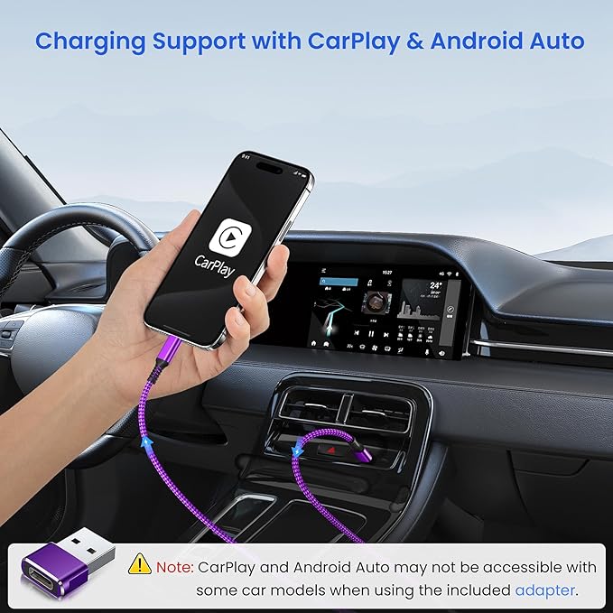 Elebase USB Type C to C 100W Charging Cable 6.6FT with USB Adapter,Fast PD Car Charger Cord for iPhone 16 15 Pro Max Plus,Samsung Galaxy S23 S24,MacBook Mac,iPad 9 10,Air 5 Mini 6,Ultra,A53 A54
