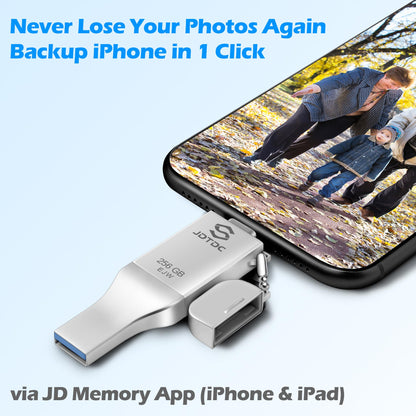 Genuine 256GB Apple MFi Certified Photo Stick for iPhone 17/16/15/14/13/12