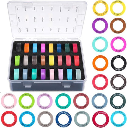 Upgraded ALIZERO DND Miniatures Condition Rings - 96 D&D Status Effect Markers in 24 Frequently Used Conditions - Pathfinder and Dungeons & Dragons Accessories - Premium Storage Box with Foam Padding