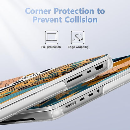 for MacBook Pro 16 inch Case 2021 2022 2023 2024 Release A3186 A3403 M4 A2991 M3 A2780 M2 A2485 M1 Pro/Max, Hard Shell Case with Screen Protector & Keyboard Cover, Leopards