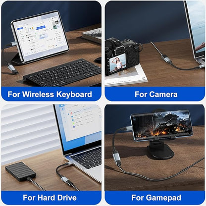 USB C to USB Adapter Type C OTG Cable for iPhone 16 Pro Max/16 Plus/16e/15,Samsung A17/A16/A54/S25/S24/S23, USBC to USB A OTG Adapter for Android,Camera,Card Reader,Flash Drive,MIDI Keyboard,Mac,Hubs