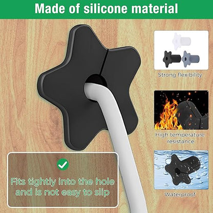 2pc Starlink Cable Grommet 5/8" Silicone Waterproof Wall Hole Pass Through Split Cable Bushings for TV Wire Ethernet Cord, Starlink Cable Routing Kit Accessories, 27.6mm/1.09" Ht, White