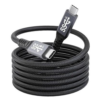 10FT USB-C 3.1 Gen 2 Cable 10Gbps Data Transfer, 60Hz Video Output, 4K Display,100W(5A),USB C Video Monitor Cable 100W PD Fast Charging Compatible with Thunderbolt3 MacBook iPhone 15 iPad