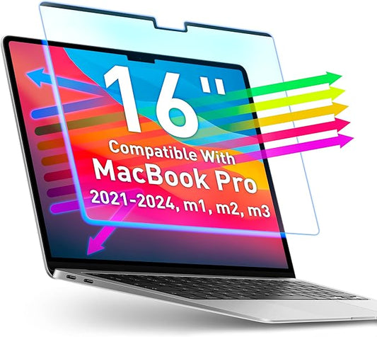 VINTEZ Magnetic Blue Light Screen Protector Compatible With MacBook Pro 16" 2021, 2022, 2023, 2024, M1, M2, M3, M4 Anti Blue Light Blocking Filter for Laptop