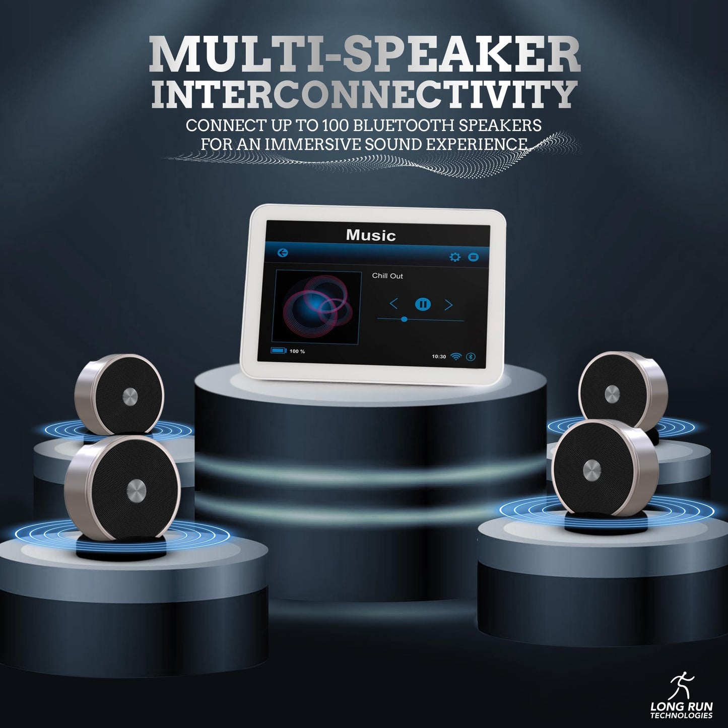 Long Run Technologies Stereo Bluetooth Speakers - Wireless Computer Speaker for Desktop Laptop PC for Boys & Girls Sister Brother Mom & Dad - Bluetooth Stereo Speakers Home Theater Gaming Rose Gold