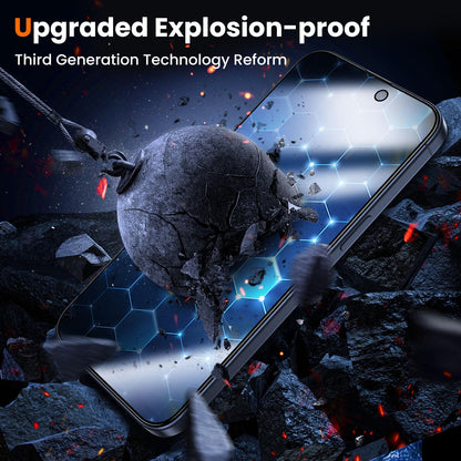 UniqueMe for iPhone 15 Pro Privacy Screen Protector, [Military Grade Shatterproof & 9H+ Hardness] Screen Protector 15 Pro Tempered Glass Full Coverage Protection, Easy to install, 2 Packs