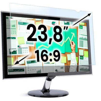 VINTEZ 23.8 inch Blue Light Blocking Screen Protector Panel for 16:9 Widescreen Computer Monitor and Laptop - PC Anti-UV Eye Protection Filter Film - Anti-Scratch Diagonal Frame Shield [1 Pack]