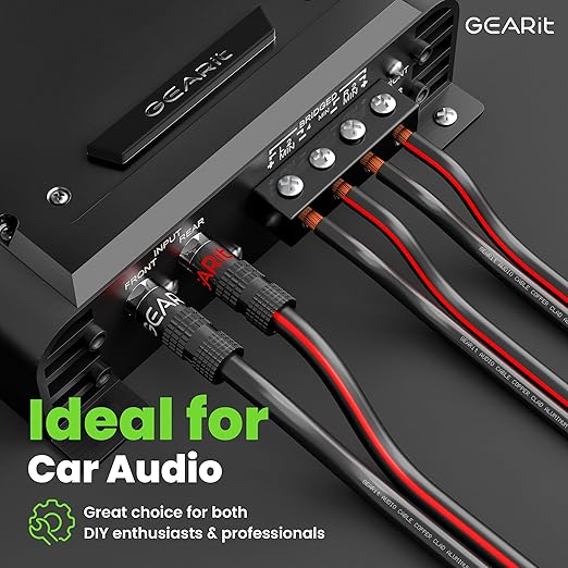 GEARit Speaker Wire 14 Gauge, Speaker Cable 100ft for Car Audio, Home Theater, CCA(Black)