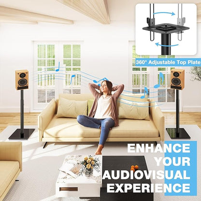 Rfiver Bookshelf Speaker Stands Pair from 32" to 43"