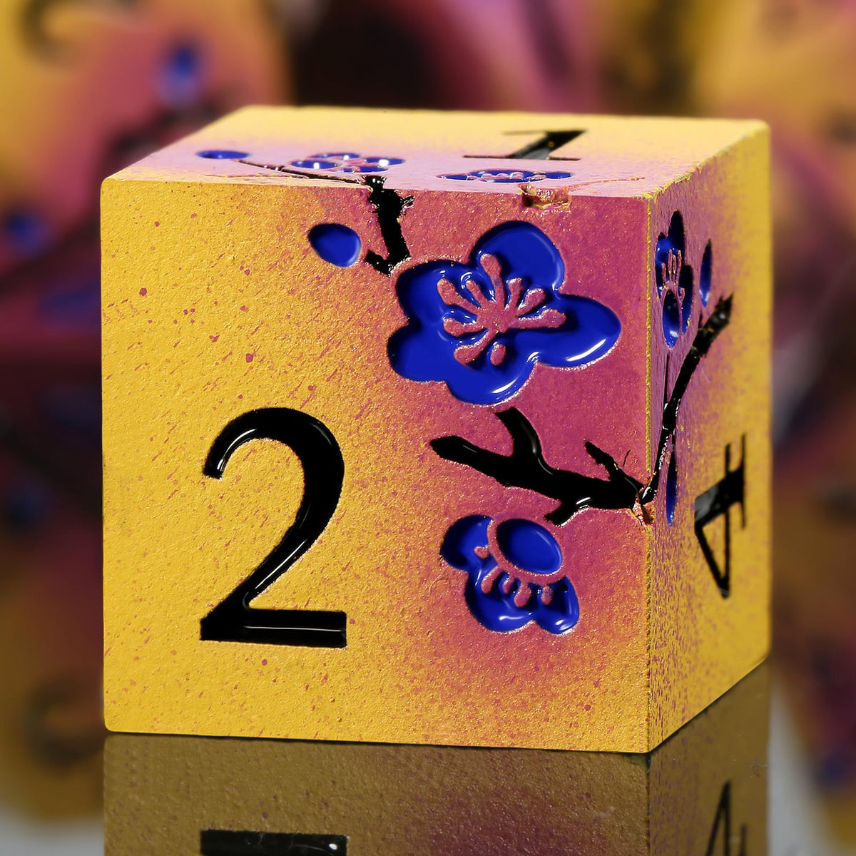 DNDND Metal Dice Set D&D, 7 die Metallic Polyhedral Dice Set with Gift Metal Box and Gold Number for DND Dungeons and Dragons Role Playing Games (Black and Gold)