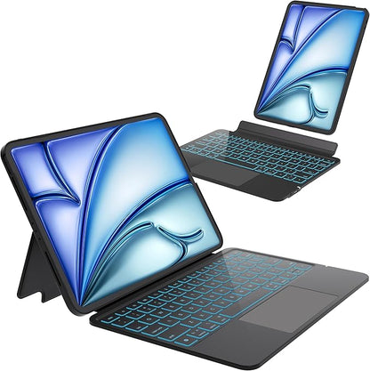 Otuoor Keyboard Case for iPad Air 11 inch (M3 2025 / M2 2024), Magnetic Detachable Keyboard Case for iPad Pro 11 inch (4th/3rd/2nd/1st Gen) & iPad Air 5th/4th Gen with Backlit Keys, Trackpad (Black)