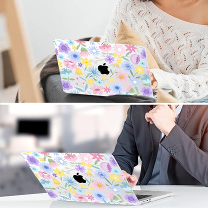 TWOLSKOO for MacBook Air 13 inch Case M5 2026 M4 2025 M3 M2 2024-2022 A3449 A3240 A3113 A2681, Plastic Hard Shell & Keyboard Cover & Type C for MacBook Air 13.6 inch Case, Spring Blooms