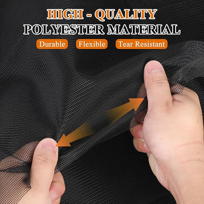 MAGZO Window&Door Screen Replacement Kit, 86" W x 196" L, with Retaining Spline(Total 65.6 FT) and Press-in Installation Tool, Polyester Scratch-Proof, Repair Adjustable Mesh for Windows&Doors, Black