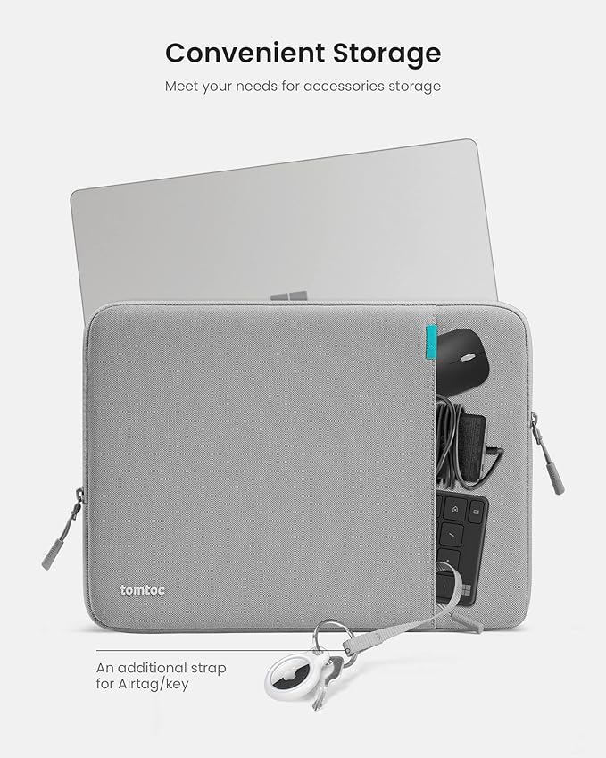 tomtoc 360° Protective Laptop Sleeve for 13.5-14.4 Inch Surface Laptop Studio/6/5/4/3, Surface Book, Water-Resistant Laptop Case for Acer Aspire/Swift 14, ASUS Vivobook/Zenbook 14, Jumper EZbook X3