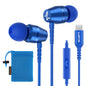 LUDOS OMNITONE Wired Earbuds in-Ear Headphones, 5 Year Warranty, Earphones with Microphone, 3.5 mm Jack Corded Ear Buds, Videoconference for iPhone, Samsung, Laptop, Kids, School Students - Red