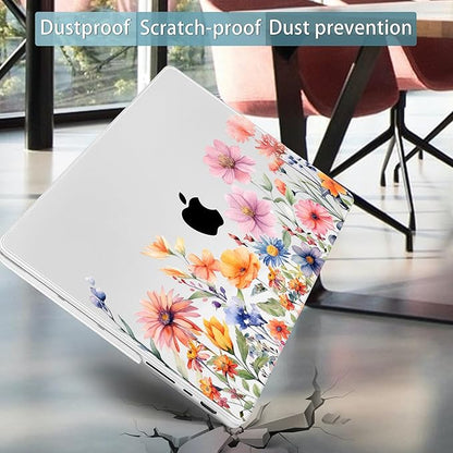Mektron Case for MacBook Pro 16" M4 A3403 A3186 M3 A2991 M2 A2780 M1 A2485 (2021/2023/2024) Pro/Max with Touch ID, Hard Shell Plastic Laptop Cover Keyboard Cover Screen Protector, Floral P165