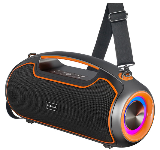 Upgrade Portable Bluetooth Speakers Wireless, 200W PEAK Loud Outdoor Speaker with Deep Bass, IP65 Waterproof, BT5.4, USB-C, RGB Lights, for Party, Camping, Beach, Large Workshop, Garage, 24H Playtime