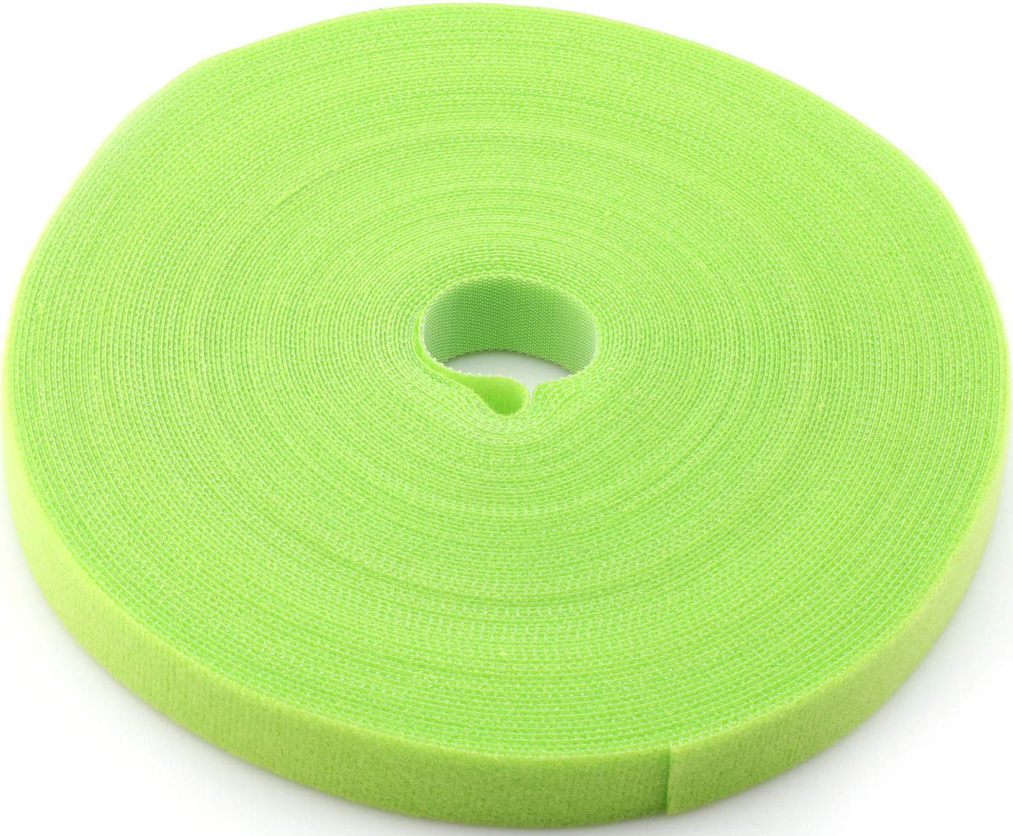 Saisn Reusable Fastening Tape Cable Ties 3/4 Inch Double Side Hook Roll (25 Yard, Green)