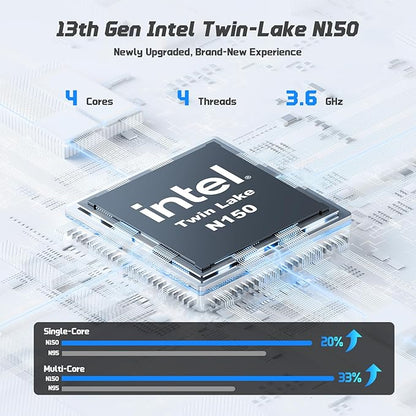 15.6" FHD IPS Student-Laptop Computer - 16GB RAM 1TB SSD, 4 Cores 13th Gen Intel N150(Beat to i3-1115G4, Up to 3.6GHz), 65W GaN Type-C, Fingerprint, Backlit Keyboard, Wi-Fi 6, BT5.2, Numpad