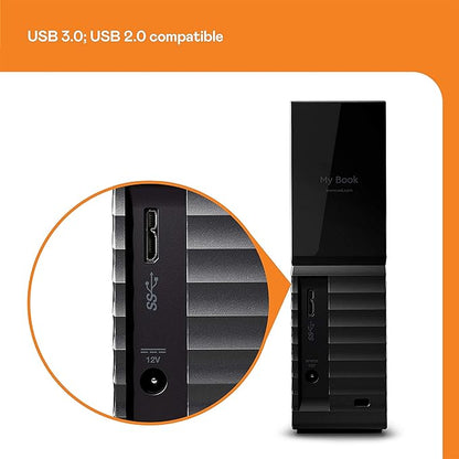 WD 12TB My Book Desktop External Hard Drive, USB 3.0, External HDD with Password Protection and Auto Backup Software - WDBBGB0120HBK-NESN