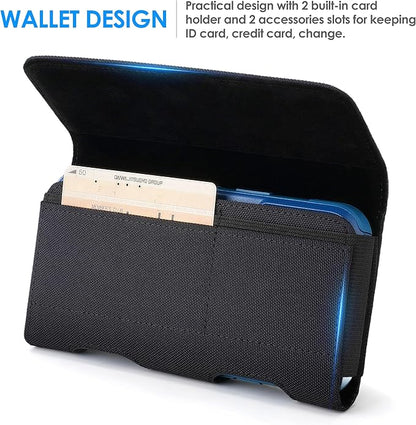 Mopaclle Nylon Phone Holster with Belt Clip for iPhone 17 Pro / 17, iPhone 16 Pro 16,15 Pro 15, iPhone 14, 14 Pro,13 Pro,Samsung Galaxy S25 S24 S23, S22,S21,Premium Cell Phone Belt Holder Pouch Cover