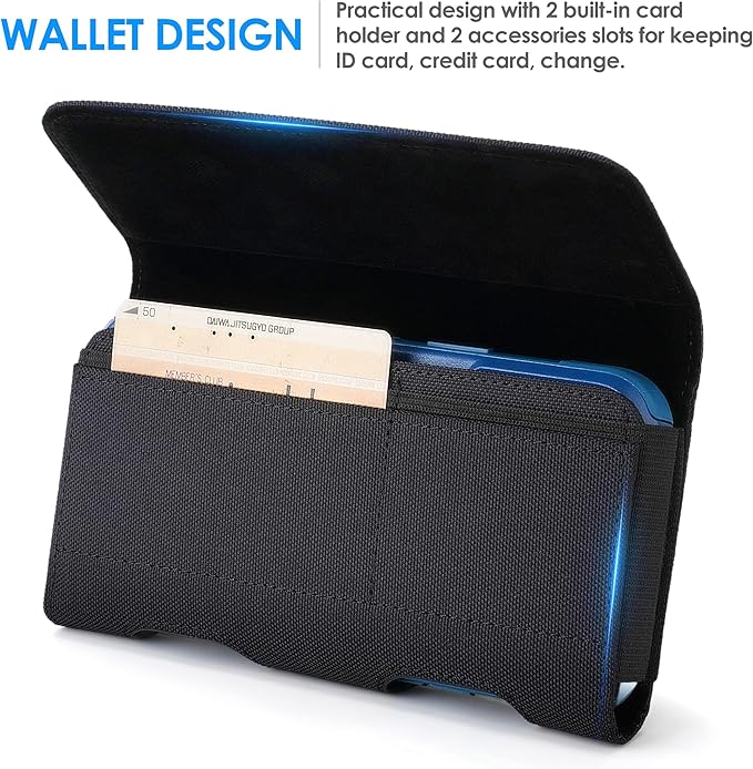 Mopaclle Nylon Cell Phone Holster for Samsung Galaxy S25 Ultra S24 Ultra,S23 Ultra,S22 Ultra, S21 Ultra,Note 20 Ultra A71 A23 A12 Moto G Stylus, Premium Phone Belt Holder with Belt Clip for Men