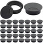 40 Pack 2 Inch Desk Grommet, Plastic Cable Hole Cover Bulk for PC Desk, Flexible Wire Organizer Cable Cord Management for Home Office, Black