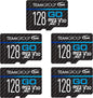 TEAMGROUP GO Card 128GB x 5 Pack Micro SDXC UHS-I U3 V30 4K for GoPro & Drone & Action Cameras High Speed Flash Memory Card for Outdoor Sports, 4K Shooting, Nintendo-Switch TGUSDX128GU368
